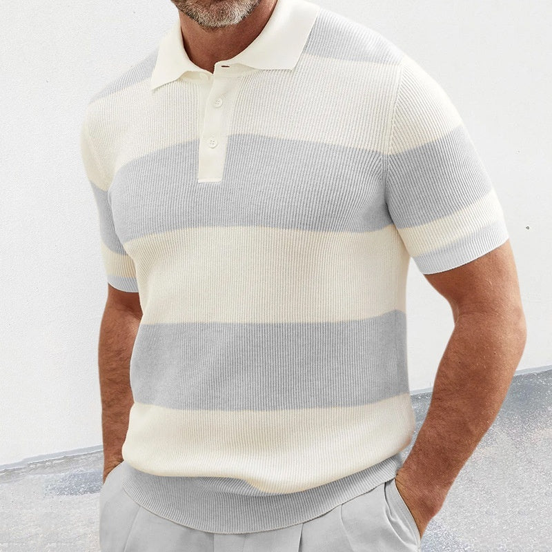 Mens Lapel Sweater Short Sleeve