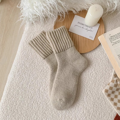 Ins Knitted Socks Winter Warm Thickened
