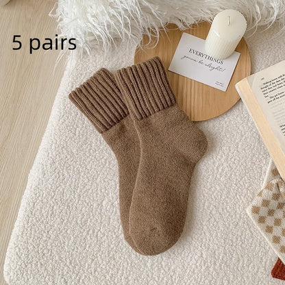 Ins Knitted Socks Winter Warm Thickened