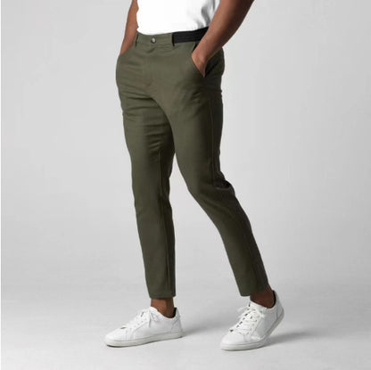 Comfortable Solid Color Pants Elegant Slim Fit