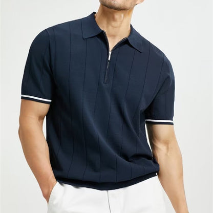 Short-sleeved Polo Shirt Lapel Zipper