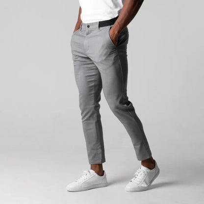 Comfortable Solid Color Pants Elegant Slim Fit
