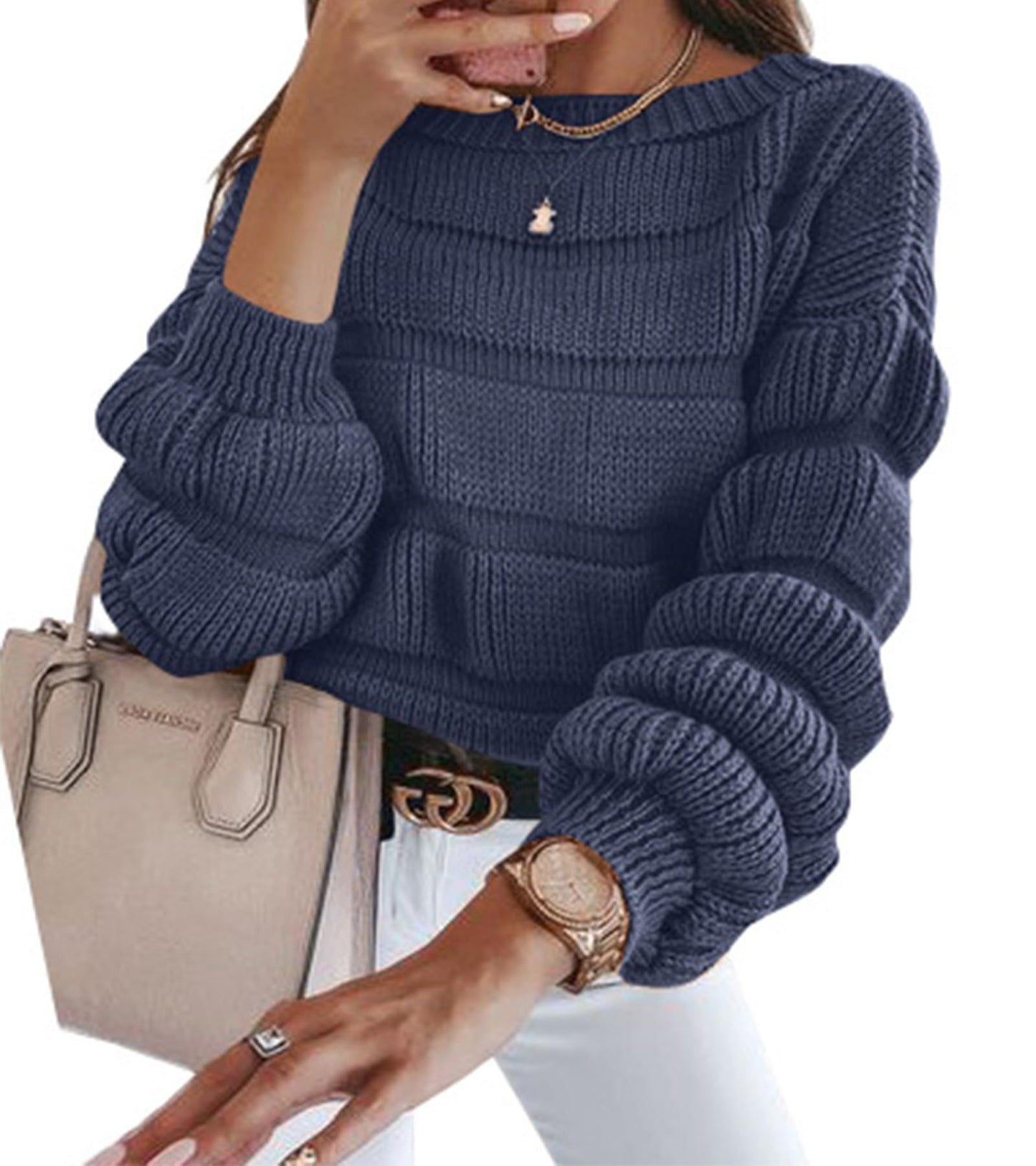 Women's Casual Round Neck Sweater
