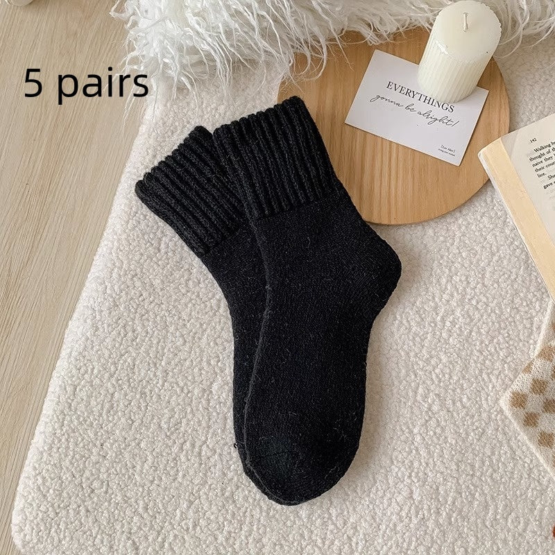 Ins Knitted Socks Winter Warm Thickened