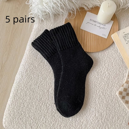 Ins Knitted Socks Winter Warm Thickened