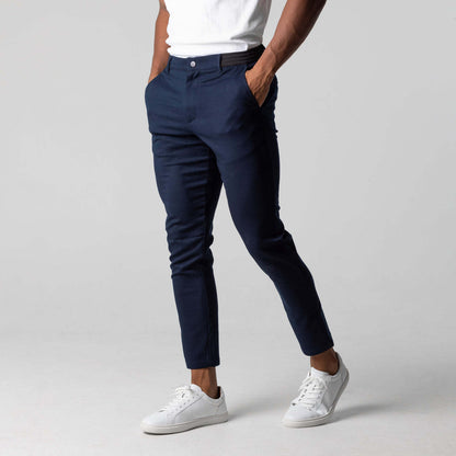 Comfortable Solid Color Pants Elegant Slim Fit