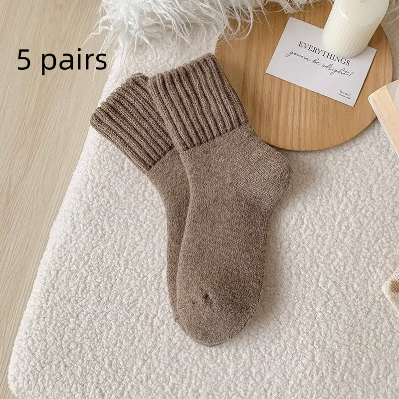 Ins Knitted Socks Winter Warm Thickened