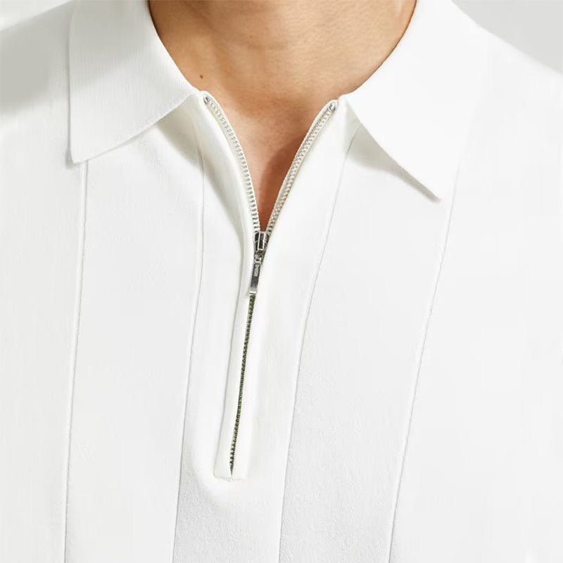 Short-sleeved Polo Shirt Lapel Zipper
