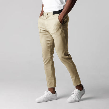 Comfortable Solid Color Pants Elegant Slim Fit