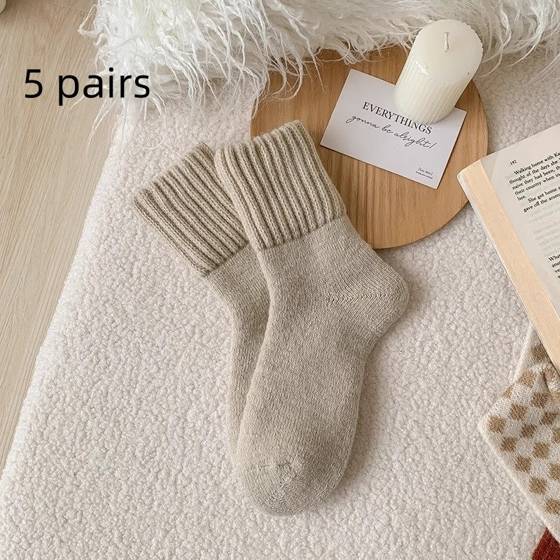 Ins Knitted Socks Winter Warm Thickened
