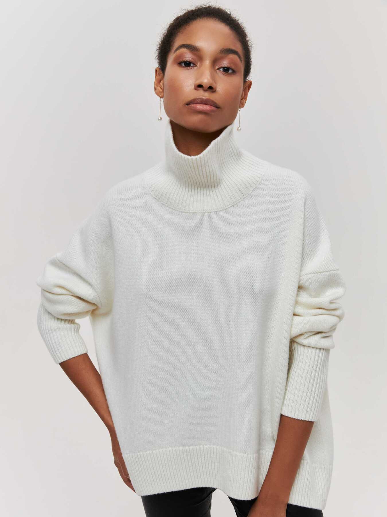 Winter Turtleneck Sweater Top Women's Clothing